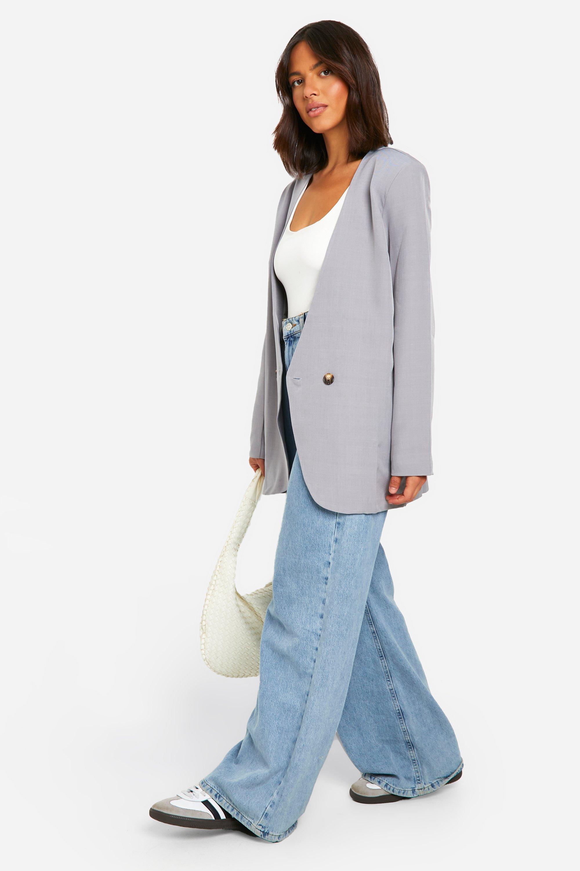 Boohoo long blazer best sale